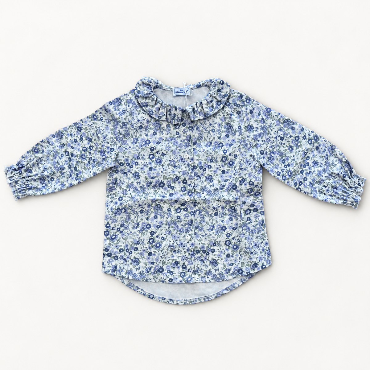 Blue Flower Shirt - Round Neck