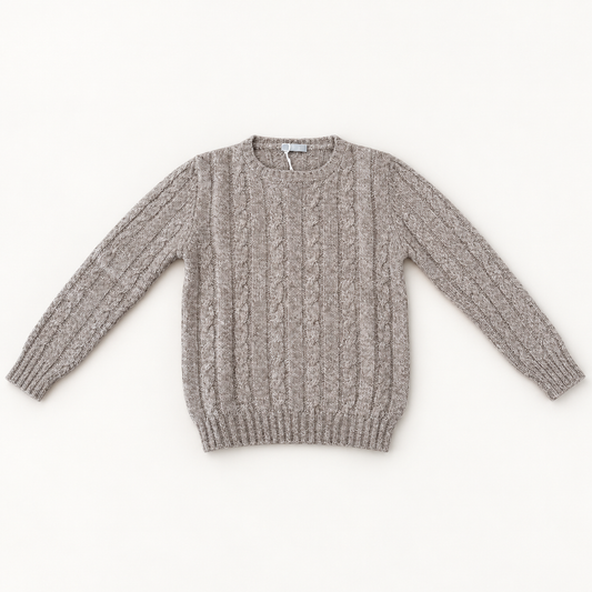 Cable Crew Neck Wool - Sand