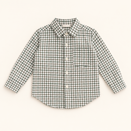 French Collar Shirt - Green